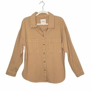 THREAD & SUPPLY WOMENS FLETCHER BUTTON UP JACKET  WARM SAND SIZE LARGE EUC